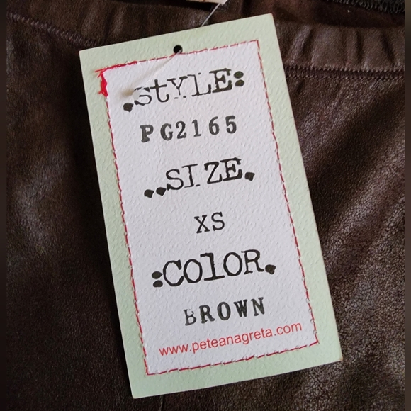 NWT Pete & Greta Johhny Was Brown Stretchy Pant Leggings XS - Picture 2 of 5